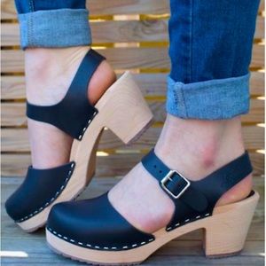 [Lotta from Stockholm] EUC Highwood Black Clogs Natural